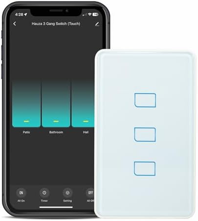 HAUZA Smart Light Switch Bluetooth (BLE), 3 Touch Buttons Panel