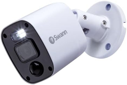 Swann Add-On DVR Flashing Light Bullet Cam with Sensor Spotlight, 1080P Video, Indoor or Outdoor Design, Dusk to Dawn Color Night Vision Plus True Detect Heat, Motion Detection, and One Way Audio