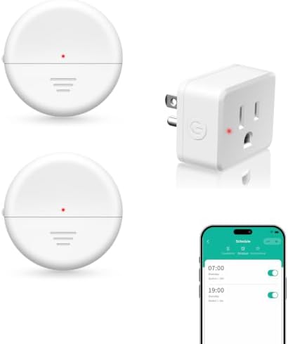 NineLeaf Wireless 260FT Motion Sensor WiFi Remote Smart Slim Outlet | App Control, Adjustable Sensing Mode, WiFi Auto Control Lights Fan Appliances, No Wiring,Garage,2Sensors 1Plug
