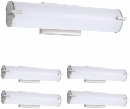 ASD LED 18" Vanity Wall Mount Light Fixture, Linear Bathroom Lighting Bar | 3CCT, Dimmable, Energy Star, ETL Listed | 20W 1500LM 3000-5000K 120V | Long Tube Bath Sconce Over Mirror | Nickel, 4 Pack