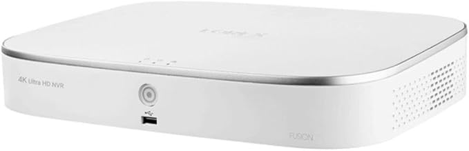 Lorex N841A82 8 Channel Fusion Series 4K HD 2TB IP Ultra HD Security System Network Video Recorder (NVR) with mart Motion Detection and Voice Control, Smart Home, White (Renewed)