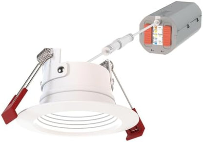 Juno WF2 Dreg B ALO25 SWW5 90CRI 120 MW M6 Canless Wafer Recessed LED Downlight, Deep Regressed Baffled Trim Style, 2-Inch, Matte White