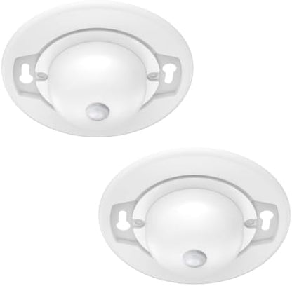 Energetic 4.7 Inch Motion Sensor Closet Ceiling Lights, LED Under Cabinet Lights Wired, Flush Mount Ceiling Lighting Fixtures for Bedroom, Kitchen, Hallway, Wet Location, 120V, 5000K, White, 2 Pack