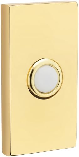 Baldwin 4863 3" x 1-1/2" Illuminated Rectangular Door Bell from the Estate Collection - Lifetime Polished Brass