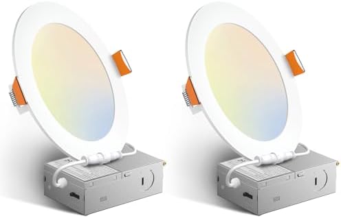 Amico 2 Pack 6 Inch 5CCT Ultra-Thin LED Recessed Ceiling Light