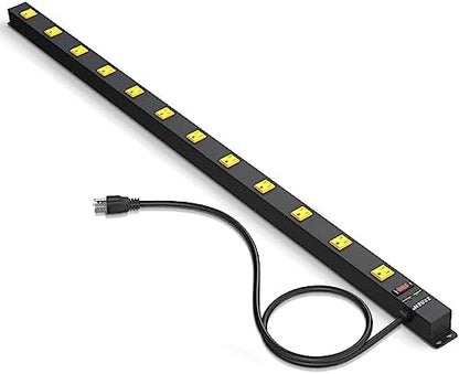 12 Outlet Long Power Strips Wide-Spaced Outlets with 4ft Cord Power Strip