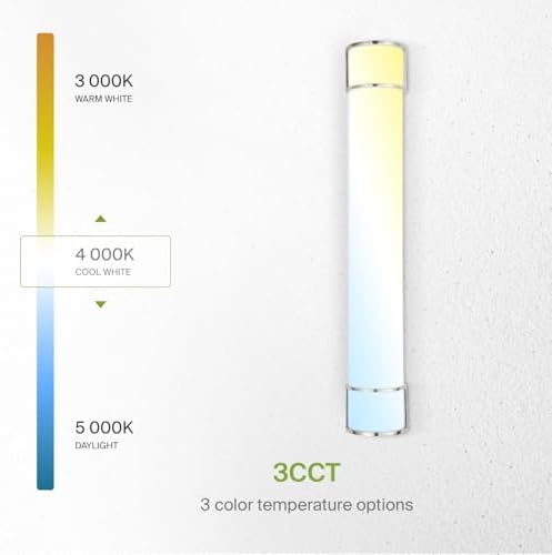 ASD LED 36" Vanity Flush Mount Light Fixture, Linear Bathroom Lighting Bar | 3CCT, Dimmable, Energy Star, ETL Listed | 30W 2650LM 3000-5000K 120V | Long Bath Wall Sconce Over Mirror | Nickel, 2 Pack