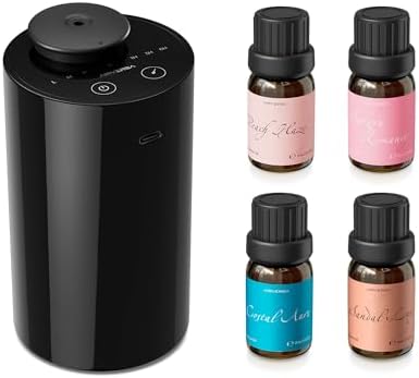 Airversa AN6 Waterless Essential Oil Diffuser Starter Kit, Black