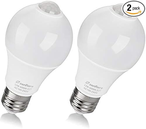 Motion Sensor Outdoor Light Bulb, 12W(100W Equivalent), Dusk to Dawn Light Bulbs Auto On/Off Motion Detector Lights for Outside, Porch, Garage, Driveway, Patio, Motion Sensor Outdoor Lights