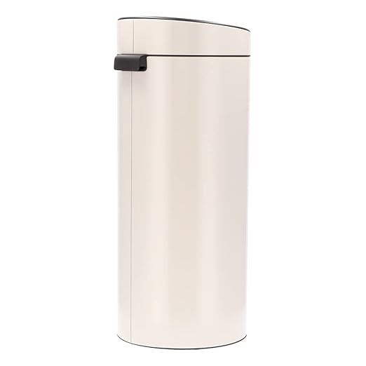 Brabantia Press-Top Kitchen Trash Can | Soft Beige | 8 Gallon / 30L | Home Trash Can with Soft-Touch Stay-Open Lid & Removable Inner Bucket | + Trash Bags