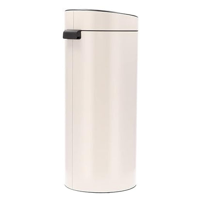 Brabantia Press-Top Kitchen Trash Can | Soft Beige | 8 Gallon / 30L | Home Trash Can with Soft-Touch Stay-Open Lid & Removable Inner Bucket | + Trash Bags