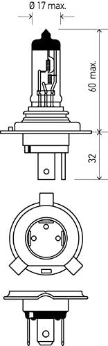 HELLA 9003 2.0TB High Performance Bulb, 12V, 60/55W, 2 Pack