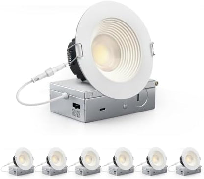 Adetu 6 Pack 4 Inch 5CCT Anti-Glare LED Downlight, Recessed Ceiling Light
