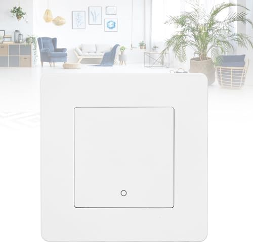 1 Way Smart Scene Switch Timing Controller Remote Control AC 100-240V for Light Curtain Grey Compatible with Smart Home Systems (White)