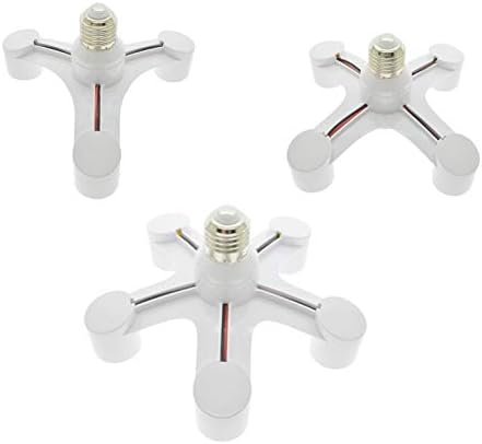 Lamp Bases 5 in 1 E27 to E27 Base Socket Splitter E27 Lamp Head connector LED Light Lamp Bulb Adapter Holder smart Lighting Accessories - (Color: 5 IN 1; Base Type: E27)