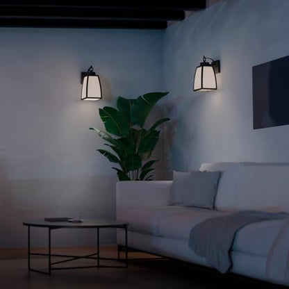 Globe Electric 60000166 1-Light Outdoor Wall Sconce, Matte Black, Frosted Glass