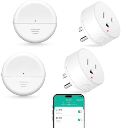 NineLeaf Wireless 260FT Motion Sensor WiFi Outlet Remote Smart Switch | App Control, Adjustable Sensing Mode, WiFi Auto Control Lights Fan Appliances, No Wiring,Garage,2Sensors 2Plugs