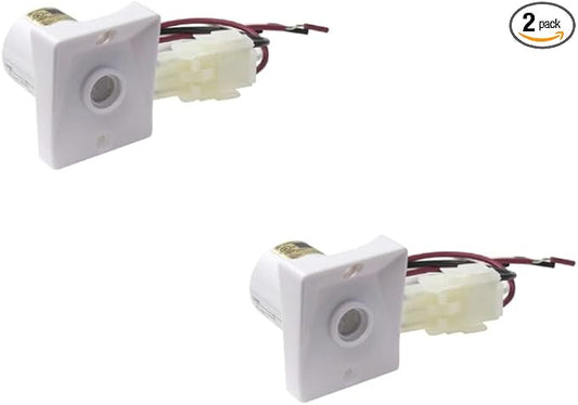 Solus Dusk-to-Dawn Sensor with Ezee Change Plug – Outdoor Photocell Sensor for 3" Lamp Posts – Auto On/Off – UL Listed – 120V – 5 Year Warranty, (White, Pack of 2)