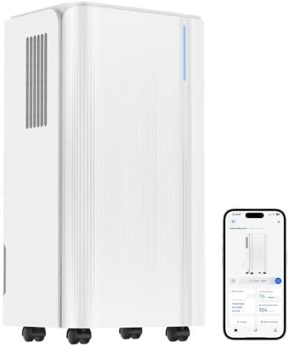 Dehumidifier for Home with Drain Hose, Auto On/Off Cycling for Basement