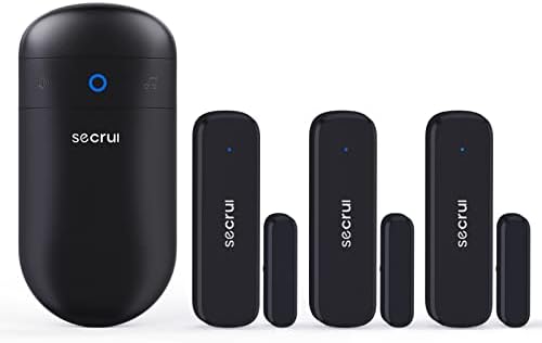 Door Chime When Door Opens, Door Opened Alarm 3-Sensor 1-Receiver, Black