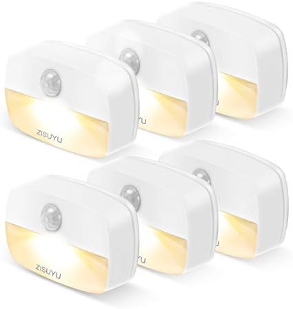 ZISUYU 6-Pack Mini Motion Sensor Night Light Indoor Battery Operated