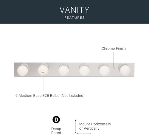 Kichler 6-Light Bathroom Vanity Light, Chrome