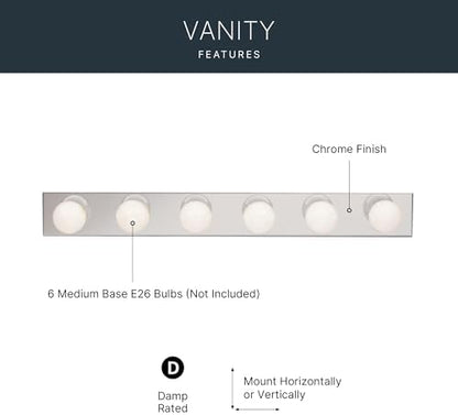 Kichler 6-Light Bathroom Vanity Light, Chrome