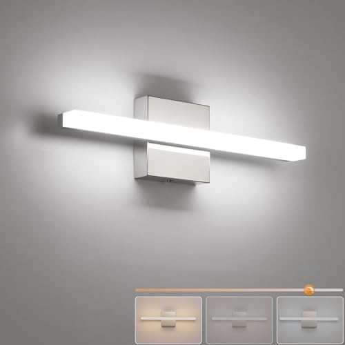 Combuh Modern Bathroom Vanity Lights Over Mirror, Chrome LED Wall Sconce