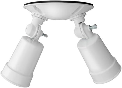 Lithonia Lighting Outdoor Flood Light Fixture, Adjustable Twin Par Flood Light Holder, Safety and Security, 120 Volts, Uses 2 Lamps Up to 150W (Not Included), White, 6-Pack (OFTH 300PR 120 WH CP6 M4)