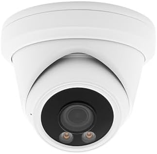 8MP 4K Turret Dome TVI CVI AHD CCTV Security Camera with Visible White LED Lights, 24/7 Full Color 65ft Night Vision, 2.8mm 100° Wide Angle, Outdoor, Metal Housing, ONLY Compatible with 8MP DVR