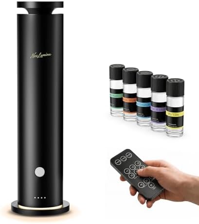 Waterless Diffuser Pro with 5 Scent Oils, Luxury Hotel-Class Essential Oil Diffuser Aromatherapy Machine with 1500 Sq Ft Cover, 6 Mist, 4.06Oz Diffusers for Home Large Room Hotel SPA - Black
