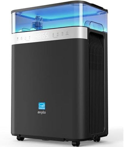 avylo 5000 Sq.Ft Dehumidifier for Basement with Pump and Drain Hose, Max 90 Pint/D, Black