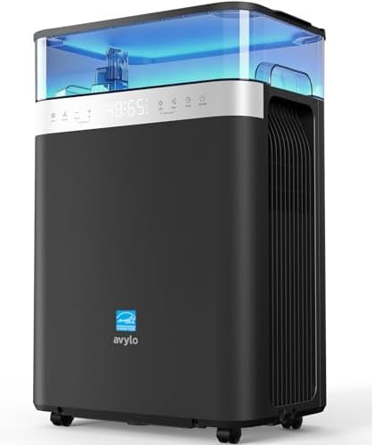 avylo 5000 Sq.Ft Dehumidifier for Basement with Pump and Drain Hose, Max 90 Pint/D, Black