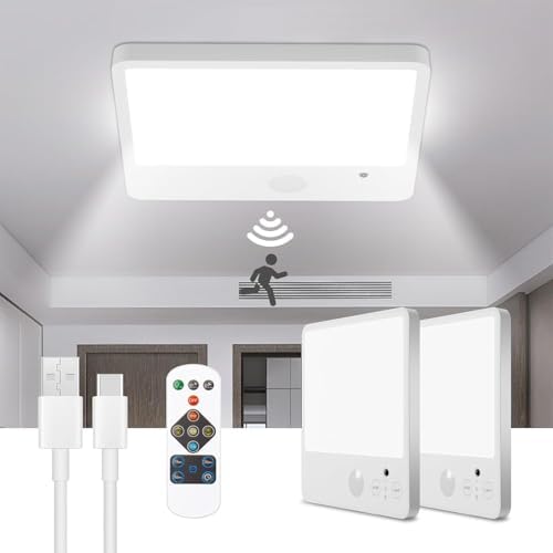 Rechargeable Motion Sensor Ceiling Light with Remote