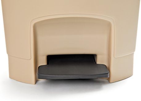 Rubbermaid Commercial Products STREAMLINE Plastic Front Step Step-On-Trash/Garbage Can/Bin, 13 GAL, Beige, for Doctor's Office/Hospitals/Healthcare