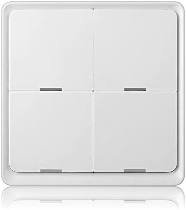 Tuya ZigBee Wireless Smart Scene Switch, 4 Gang 4 Key Panel for Home Automation, Compatible with Alexa, Home, Siri, and Smart Life App