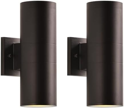 mirrea 12" Modern Outdoor Porch Light 2 Lights, 2 Pack, Oil Rubbed Bronze