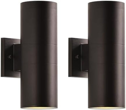 mirrea 12" Modern Outdoor Porch Light 2 Lights, 2 Pack, Oil Rubbed Bronze