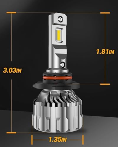 SEALIGHT 9012 LED Bulbs, 70000LM 6500K Cool White Bulbs, IP68 Waterproof, 9012 Bulbs with 15000RPM Cooling Fan, 70,000HRS+ Lifespan, 1:1 Size Plug N Play, Pack of 2