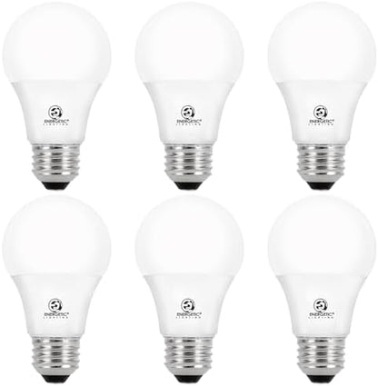 Energetic 60W Equivalent, A19 LED Light Bulb, 2700K Soft White, E26 Medium Base, Non-Dimmable LED Light Bulb, 8W 760lm, ETL Listed 6 Pack
