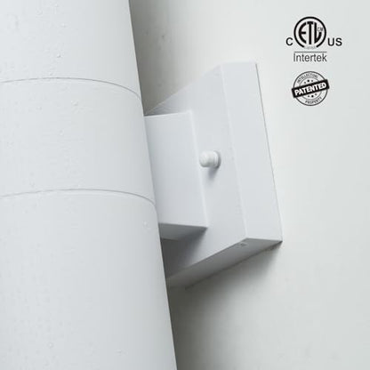 mirrea 18" Modern Outdoor Porch Light in 2 Lights, Matte White, 2 Pack