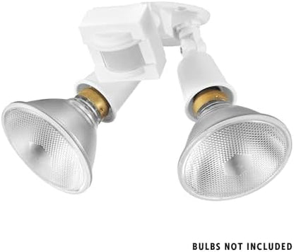 GLOBE Electric 17000269 110-Degree 240 W Twin Head White Hardwired Motion Sensor Security Flood Light, Spotlight, Outdoor, Outside House Lights (Pack of 12)