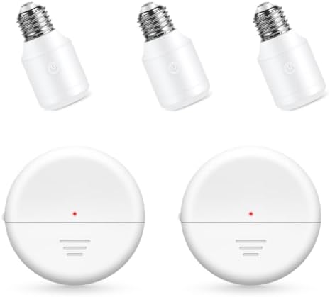 2 Radars+3 Bulb Bases,500W Light Bulb Socket Wireless Radar Motion Sensor | NineLeaf Programmable E26 E27 Bulbs Base Holder,No Wiring Needed, for Pull Chain Lighting Fixture,Stair,Closet,Garage