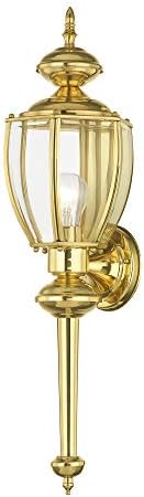 Livex Lighting 2112-02 Outdoor Wall Lantern, Polished Brass