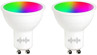 helloify GU10 LED Smart, WiFi Light Bulb Compatible with Alexa Google Home, RGBCW Color Changing, Cool Warm White Light Dimmable, No Hub Required, 40W Equivalent, RGB+2700K-6500K, 2PCS