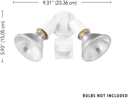 GLOBE Electric 17000269 110-Degree 240 W Twin Head White Hardwired Motion Sensor Security Flood Light, Spotlight, Outdoor, Outside House Lights (Pack of 12)