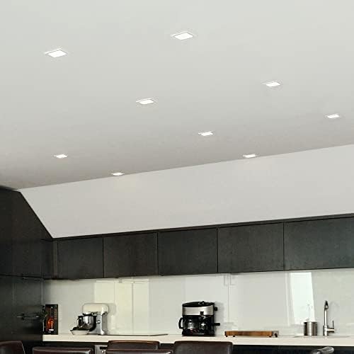Maxxima 4 in. 5 CCT Retrofit Recessed Square LED Downlight, 800 Lumens, Color Selectable 2700K-5000K (2700K/3000K/3500K/4000K/5000K), Dimmable, 90 CRI (Pack of 2)