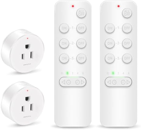 Greencycle Remote Control Outlet Plug with Timer Switch 2 Kits,No Wiring