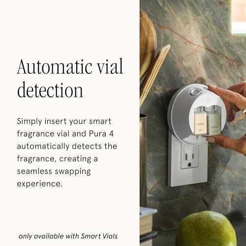 Pura - Smart Home Fragrance Device Starter Set - Pura 4 - Scent Diffuser for Home - Includes Fragrance Aroma Diffuser - Square Box, Lavender Fields and Yuzu Citron Scent Refills