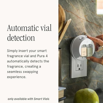 Pura - Smart Home Fragrance Device Starter Set - Pura 4 - Scent Diffuser for Home - Includes Fragrance Aroma Diffuser - Square Box, Lavender Fields and Yuzu Citron Scent Refills